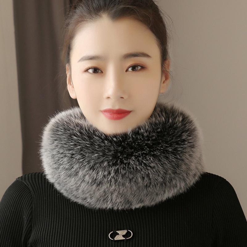 Koreansk Imitationsrävpälssjal: Shanhelian-stil, Tjock varm krage för kvinnor, Höst/Vinter