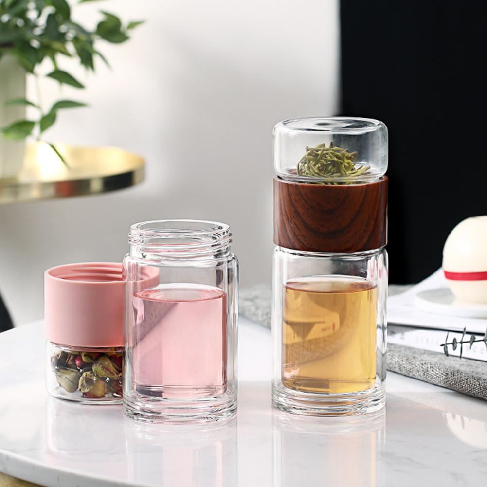 Glass Water Cup Practical Water Bottle Plastic Leak-proof Drinking Cup High Borosilicate Glass Tea Drink Bottle