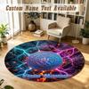 Round Rug Custom NameManchester City Pattern Non Slip Carpet Home Floor Decor