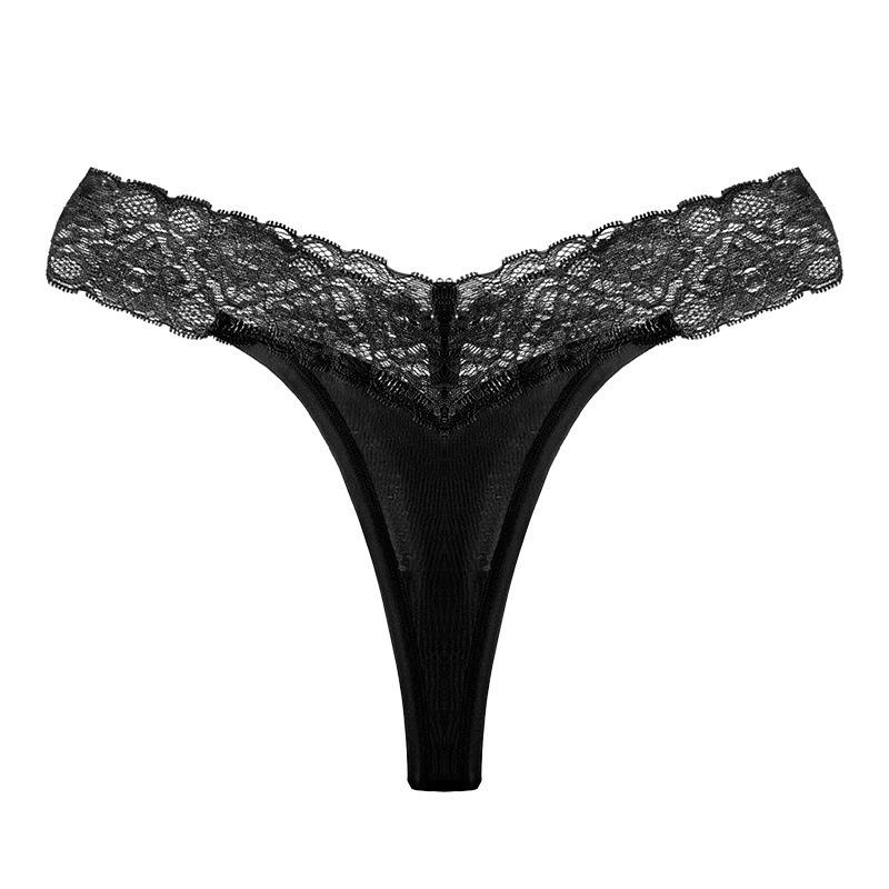 European & American Sexy Plus Size Low Waist Lace Thong Panties