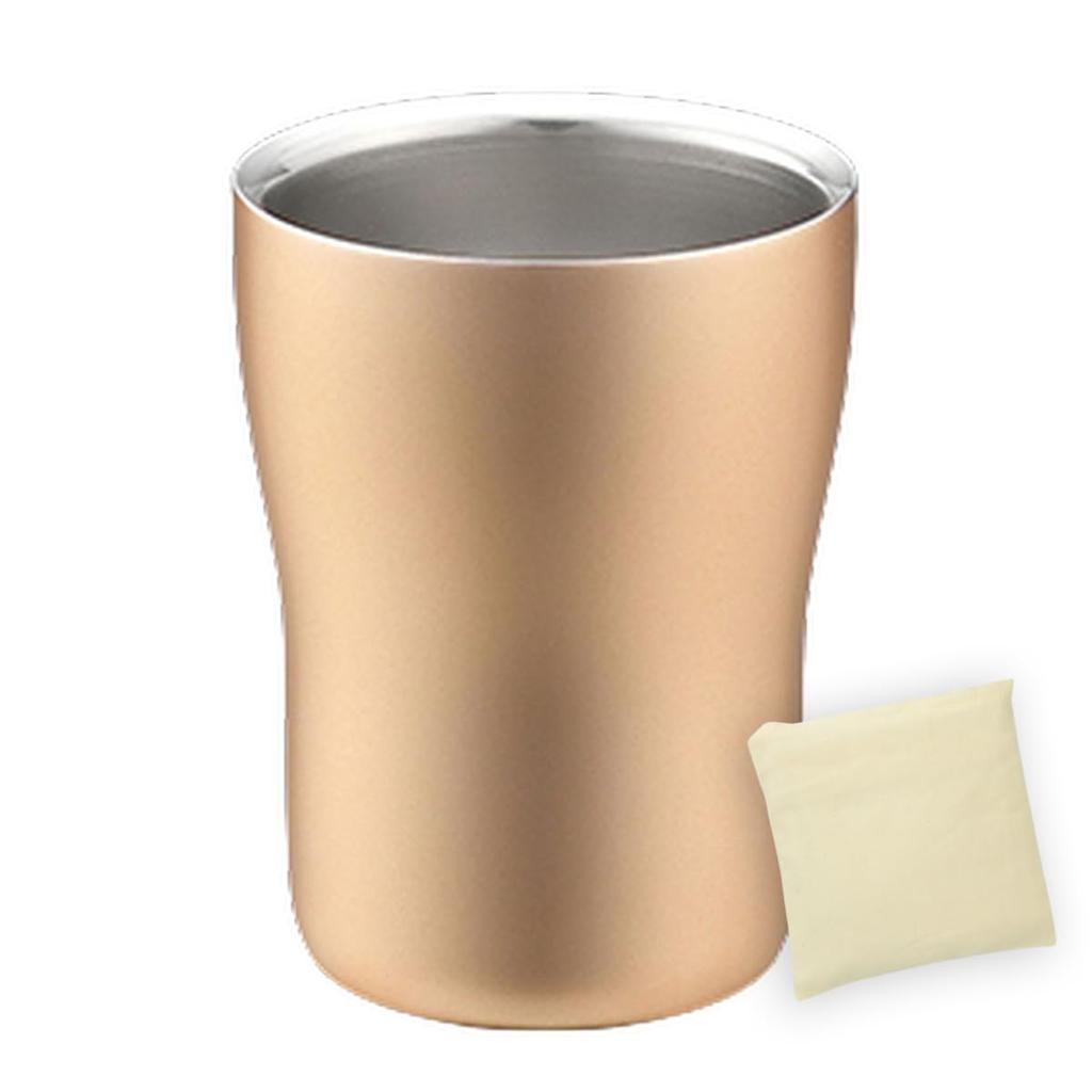 Tumbler Stainless Steel Double Wall Elegance Champagne Gold 230ml Made In Japan Eco Bag Made In J-kitchens 18/8 (Includes Vietnam)