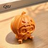 Niche Halloween Tabletop Decor Pumpkin Skull Ornament, Hollow Ghost Face Design, 3D Printed Matte White Ornament Detailed Layered