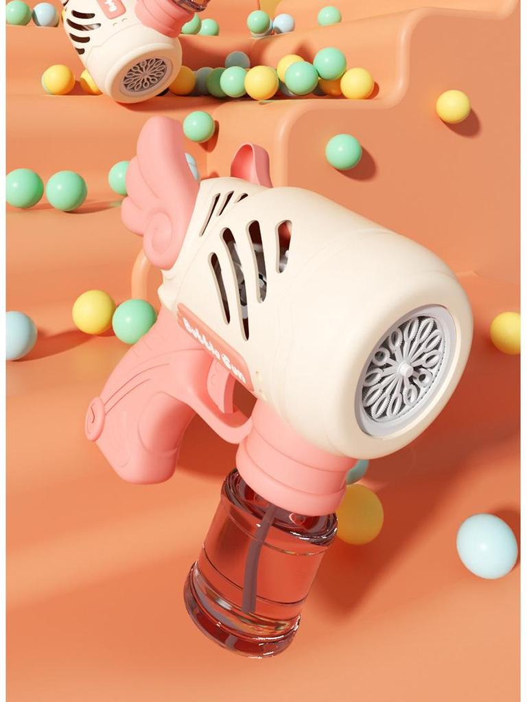 Popular 10-Hole Automatic Bubble Gun Toy - Angel Gatling Bubble Blower