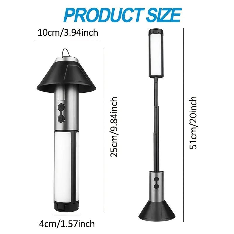 LED Camping Light Rechargeable Telescopic Zoom Flashlight, Multi-Functional Outdoor Lantern for Camping Hiking Fishing Emergency & Outdoor Activities