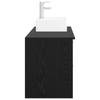 Bathroom Furniture Set 2 Pcs Black Oak Wood Based Material