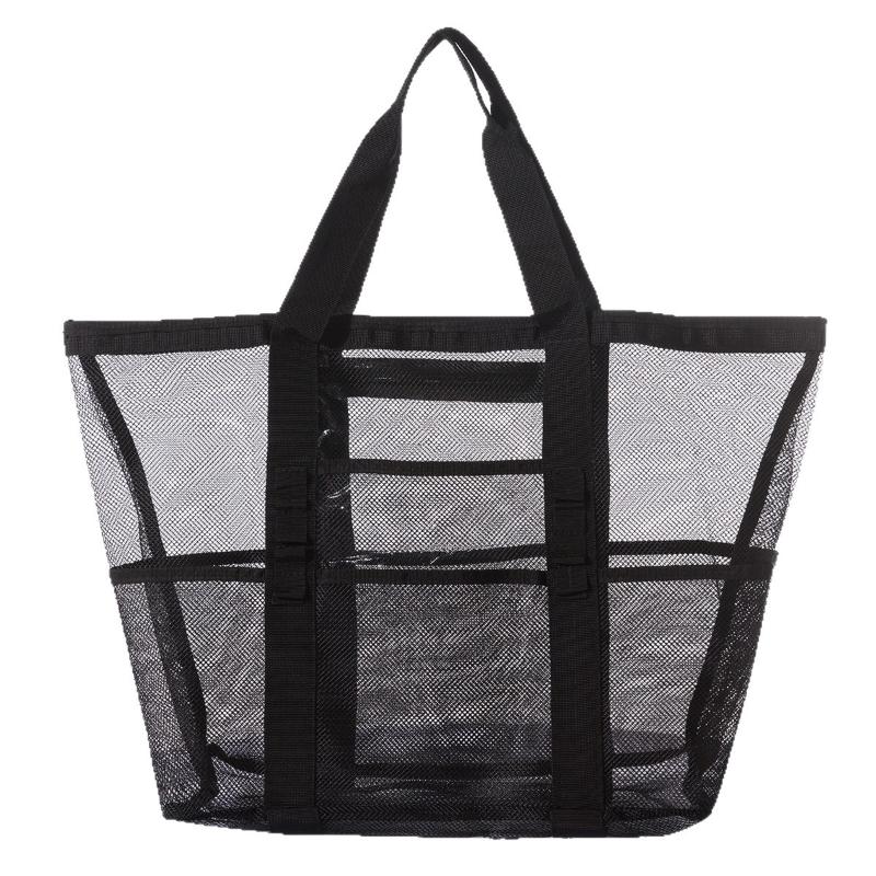 Handliche Strandtasche Große Kapazität Reise Badeanzug Aufbewahrungs-Organizer Tragbare Tote Tasche Schwimm-Netz Tasche für den Urlaub Neue Sporttasche