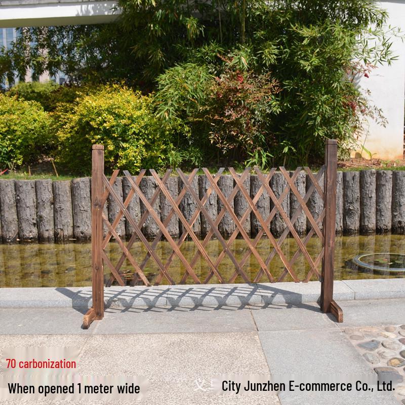 Carbonized Anti-Corrosion Expandable Wooden Fence for Garden, Wedding, or Photography Background