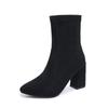 Skinny boots socks autumn and winter 2025 and ankle boots fashion new high heels black short boots women's thick heels small boots