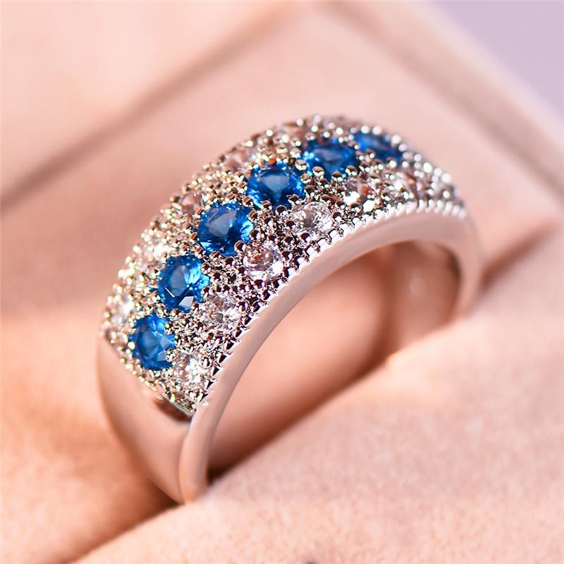 Crystal Female Small Round Zircon Stone Ring CopperColor Wedding Engagement Jewelry For Women