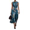 Robe Boho Sans Manches Pour Femmes Décontractée Coupe Ample Robe d'Été Imprimée