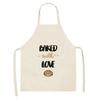 Cake Letters Women's  Kitchen Cotton Linen Apron Black Bib Household CleaningCooking