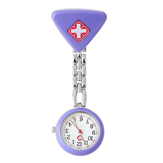 

Women s Butterfly Smile Face Quartz Clip-On Brooch Nurse Hanging Pocket Watch Triangle фіолетовий