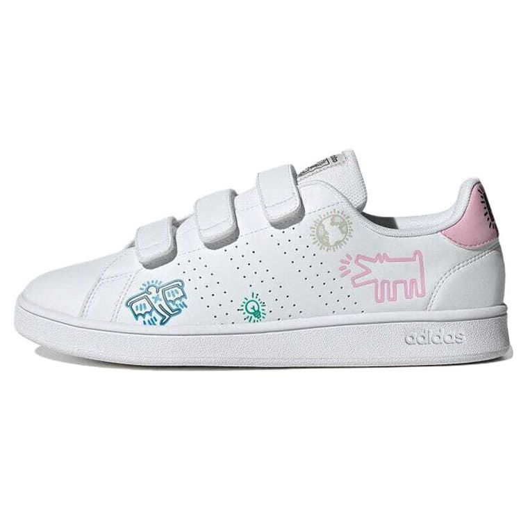Adidas Keith Haring X  Neo Advancourt Base Comfortable Casual Durable Low-Top Skate Shoes Unisex Sneakers White GX3675