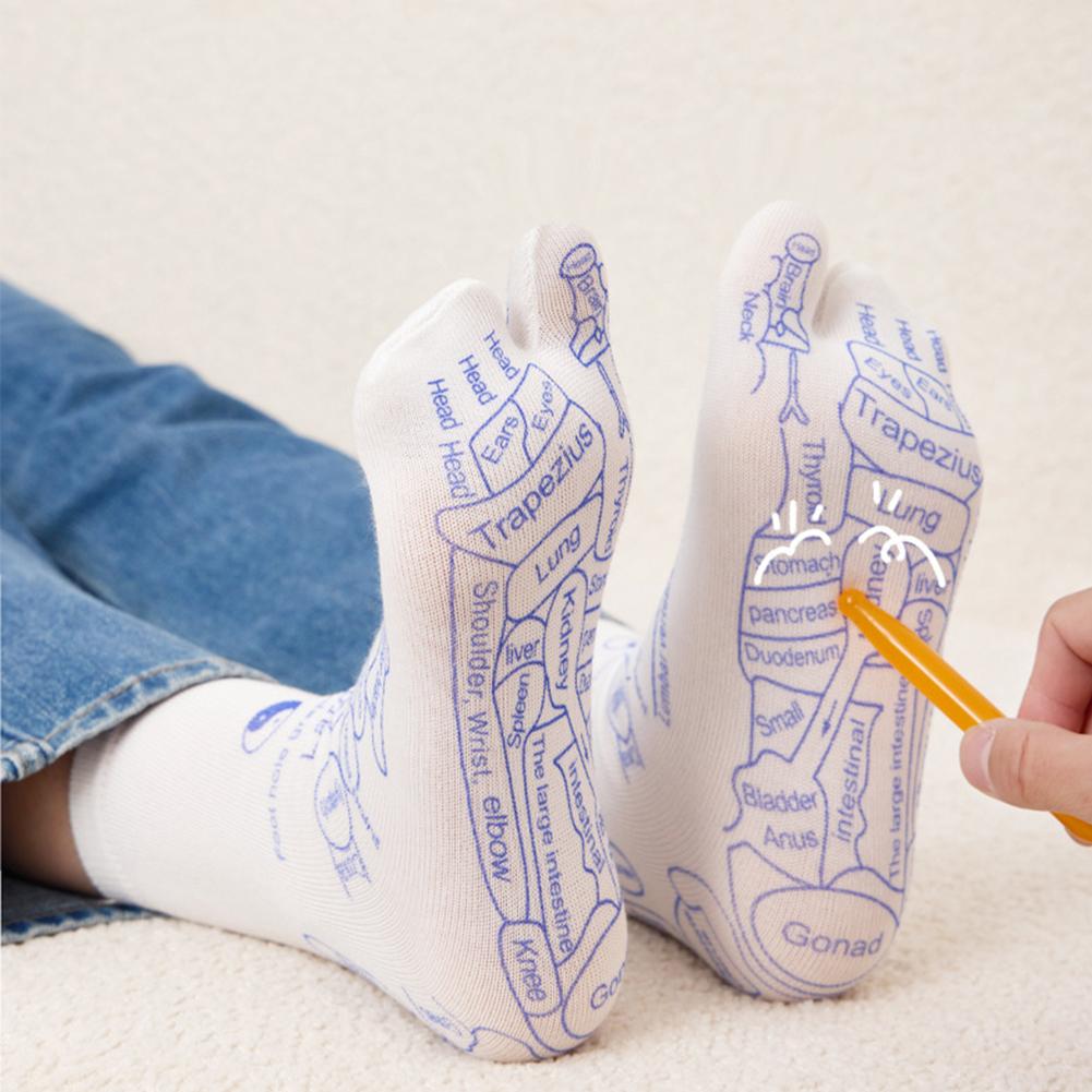 Massage Relieve Tired Feet Socks with Massage Tool Physiotherapy Socks English Illustration Relieve Tired Feet Reflexology Socks