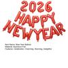 BALON AN NOU FERICIT 2026 16 Inch Folie Litere Balon An Nou Fericit Banner NYE Fundal Decorațiuni pentru Petrecerea de Revelion