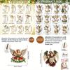 12Pcs Wooden Victoria Angel Ornament Set Handcrafted Christmas Decorations New Xmas Tree Pendant