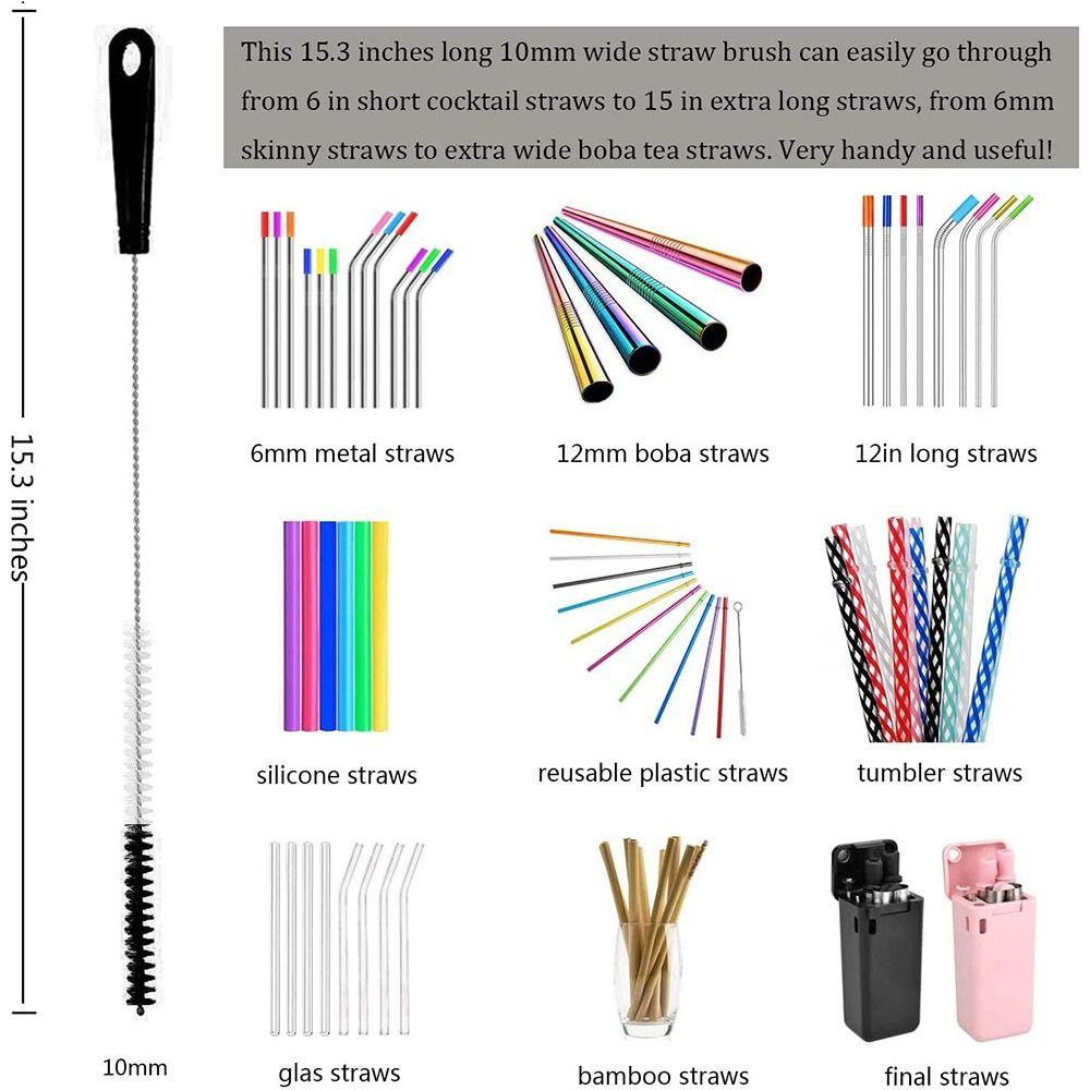 8PCS Plastic Bottle Brush Cleaner with Long Handle Drinkware Scrubber  Wine Decanters