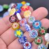 Směs Ploché Kulaté 6mm 8mm 10mm 12mm 14mm Květinové Vzory Millefiori Sklo Volné Korálky Pro Řemesla Šarže Pro DIY Výrobu Šperků Příslušenství