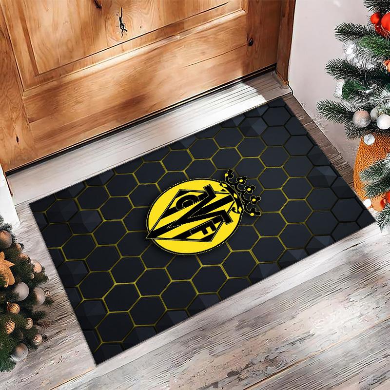 Villarreal FC Soccer Football Pattern Soft Area Rug Non Slip Indoor Floor Carpet Sports Decor Mat for Bedroom