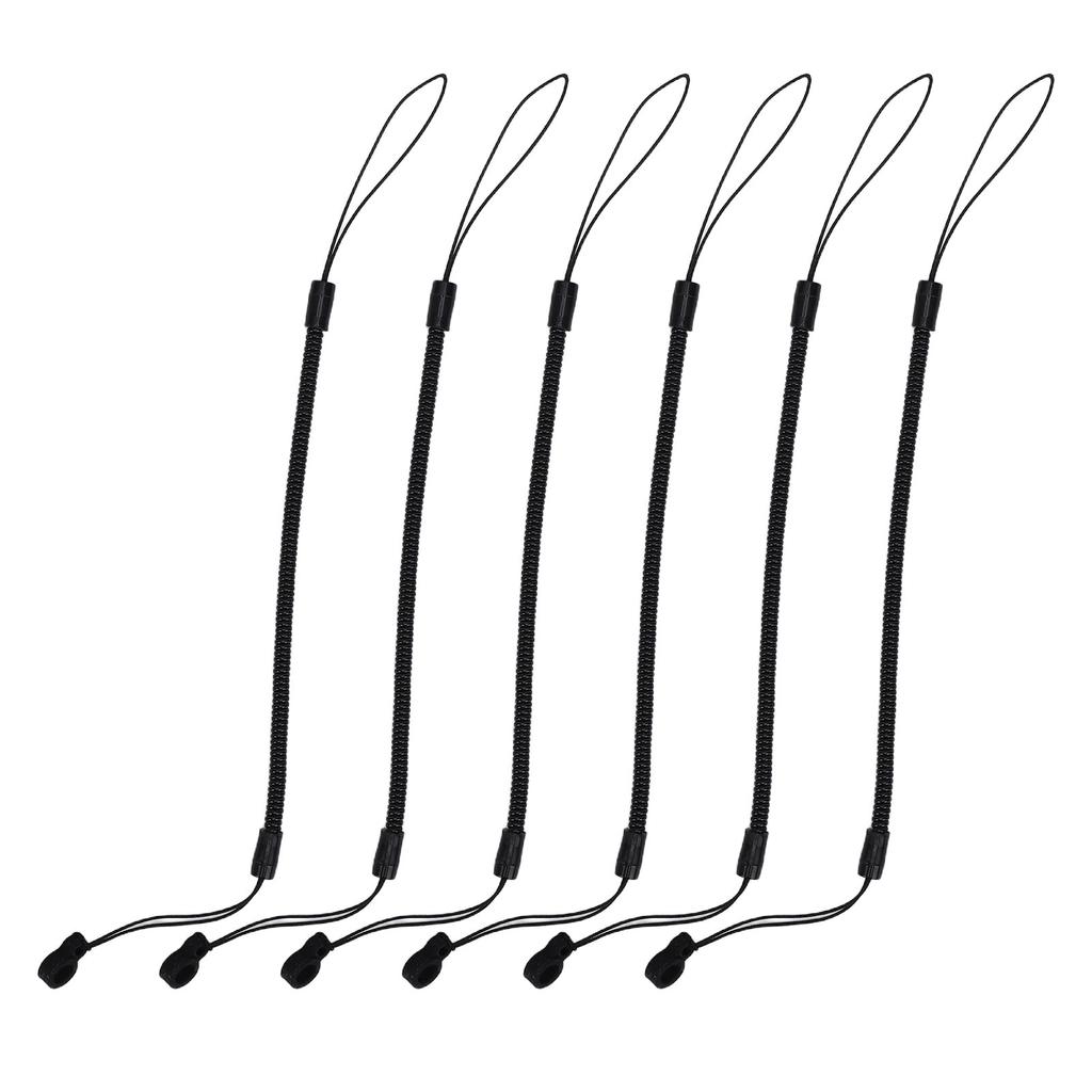 6PCS Elastic Pen Lanyard Retractable Spring Coil Strap Anti Lose Pen Leash with Ring for Tethering Drawing Pens