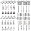 72Pcs 12 Styles Tibetan Style Alloy Pendants, Paper Clip Charms, Antique Silver, 10~32x6.5~24x1~8mm, Hole: 1.2~2mm, 6pcs/style