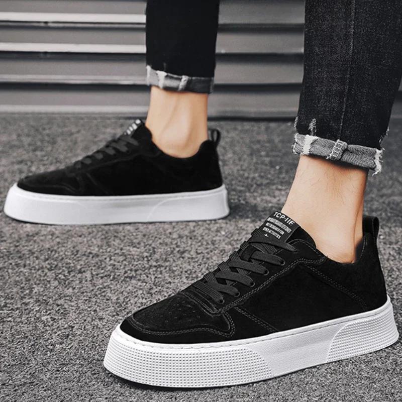 Plus Size Men Shoes Fashion Outdoor Casual Shoes Platform Vulcanized Shoes Trend Street Skateboard Footwear Lace Up Men Sneakers