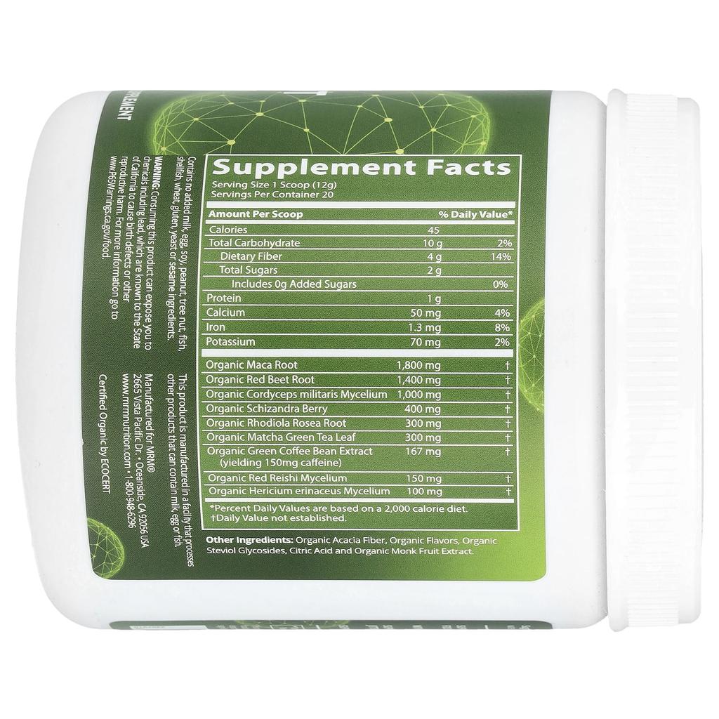 Organic Pre-Workout, Island Fusion, 240G(8.5Oz)