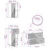 3 Piece Bathroom Cabinet System HAARLEM Reclaimed Wood