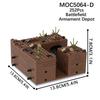 MOOXI Military Series MOC Bricks WW2 Trench FortressBattlefield Scene Set Compatible Wars Action Figure Blocks Toys Gift MOC5064