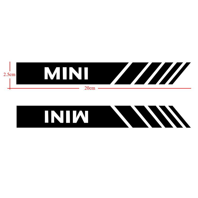 2Pcs Car Stripe Stickers Rearview Mirror Reflective Vinyl Decals Decoration For BMW Mini Cooper F54 F55 F56 R56 R60 SONE Roadster Clubman Coupe