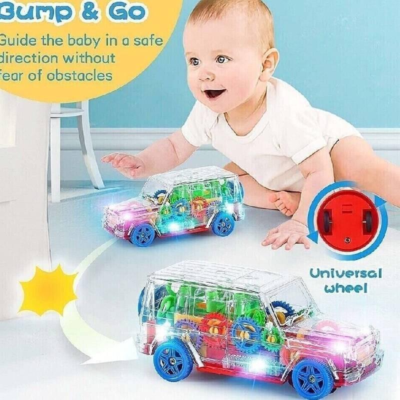 Transparent Gear Big G Electric Toy Car With Light And Music For Kids Emotional Development