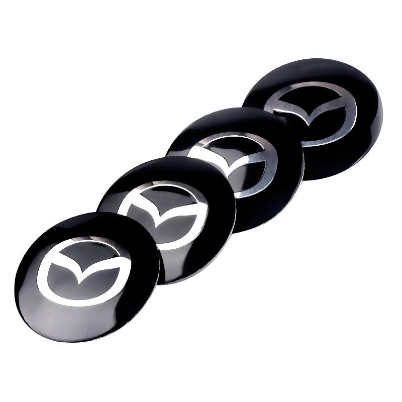 4pcs Car Styling 56mm Metal Car Tyre Steering Wheel Center Hub Cap Sticker For Mazda 3 6 CX 5 CX-5 CX3 323 MX5 Auto Accessories HFJUDO