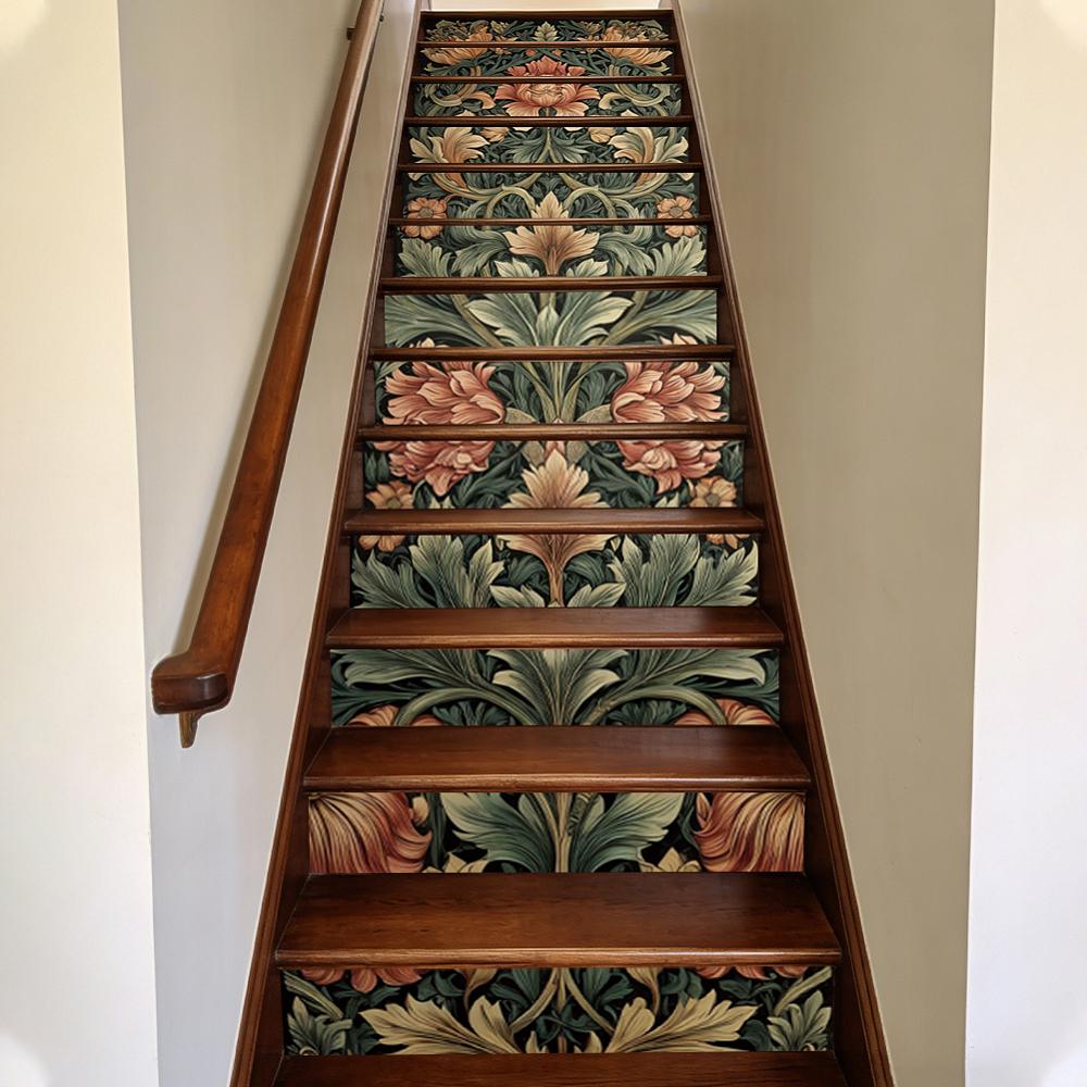 15Pcs PVC Plastic Self-Adhesive Stairs Stickers Waterproof Backsplash Tile Decals Rectangle Coffee 1000x180mm