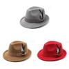 Mens Feather Felt Hat With Wide Brim For Summer Sun Protection And Stylish Casual Wear