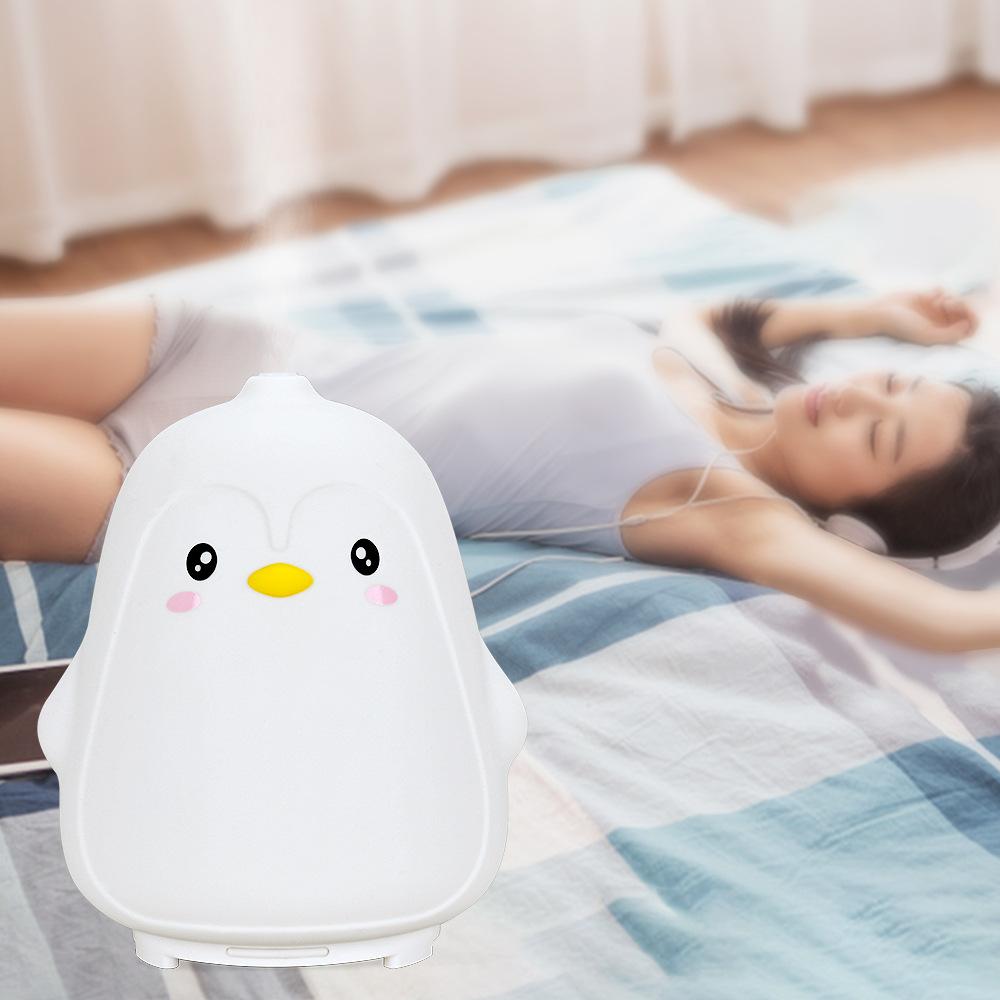 100ML LED Mini 7 Colors Change Cute Penguin Shape Air Humidifier Night Light Aroma Diffuser