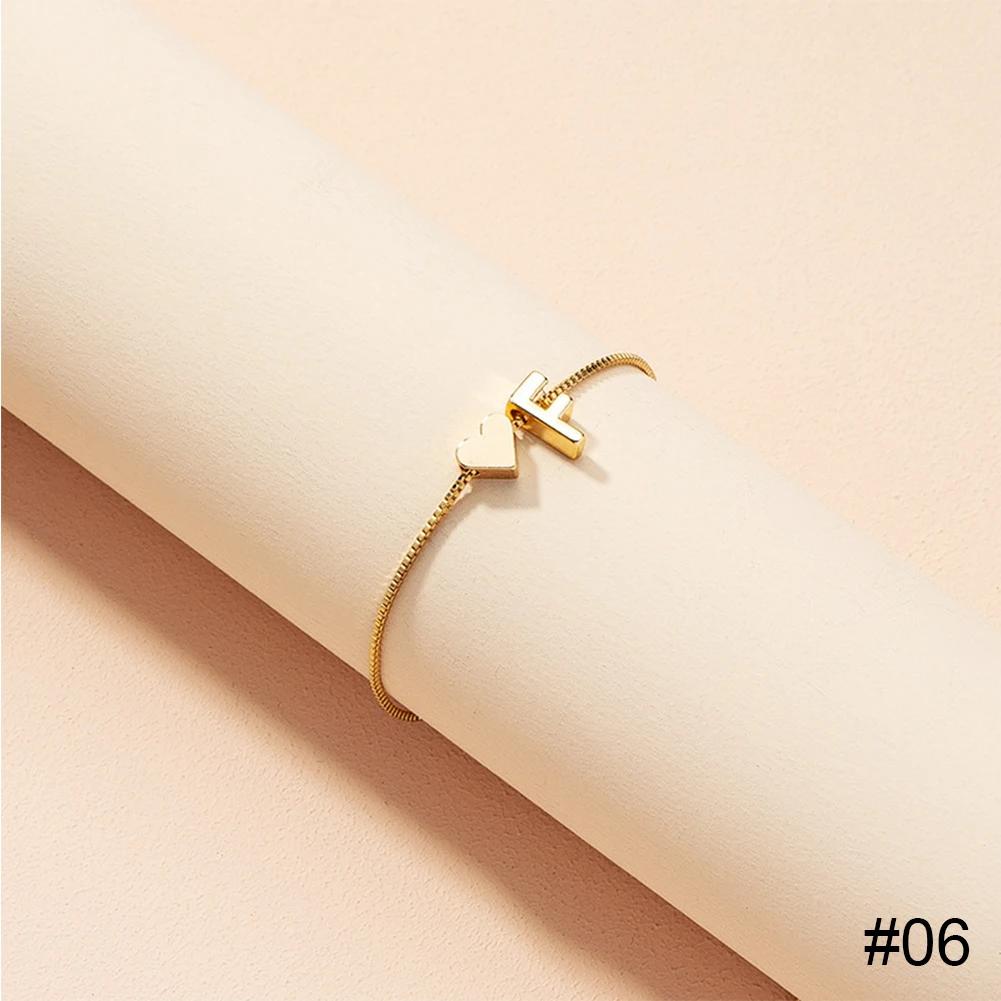 Simple Fashion Love Letter Bracelet Retro Adjustable Alloy Letter Bracelet Women Hand Jewelry Accessory