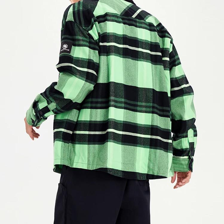 Li-Ning Badfive Sports Basketball Series Plaid Loose Long Sleeve Shirt Men Tops Green ASHS005-1
