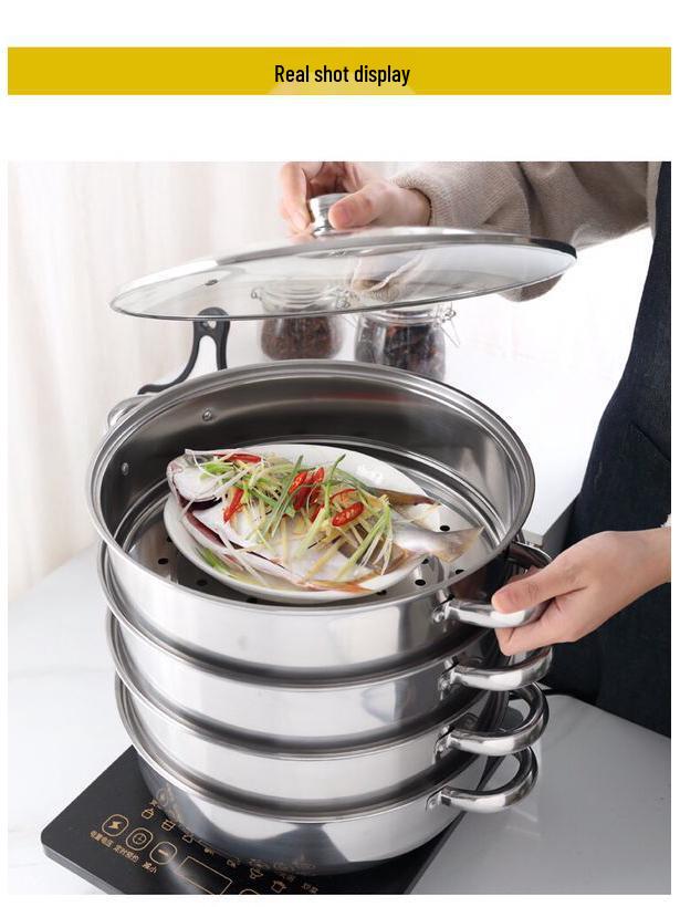 Thickened Stainless Steel Multi-Layer Steamer for Home Use