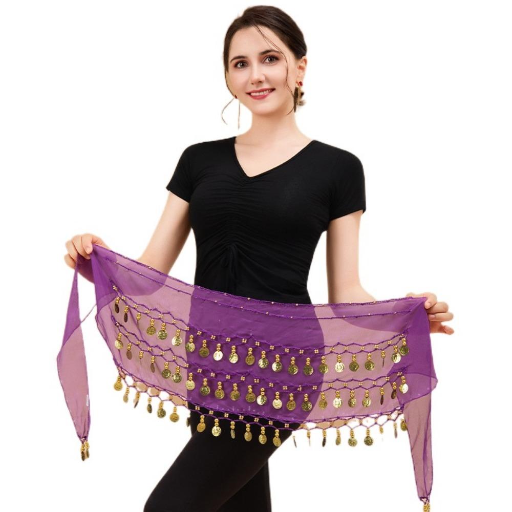Gold Color Coins Bellydance Waist Chain Three Layers Dancing Waist Belt  Indian Dance