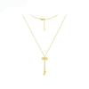 Women's Gold Style Bow Tassel Necklace - Niche Design, Elegant Pendant, Versatile Clavicle Chain