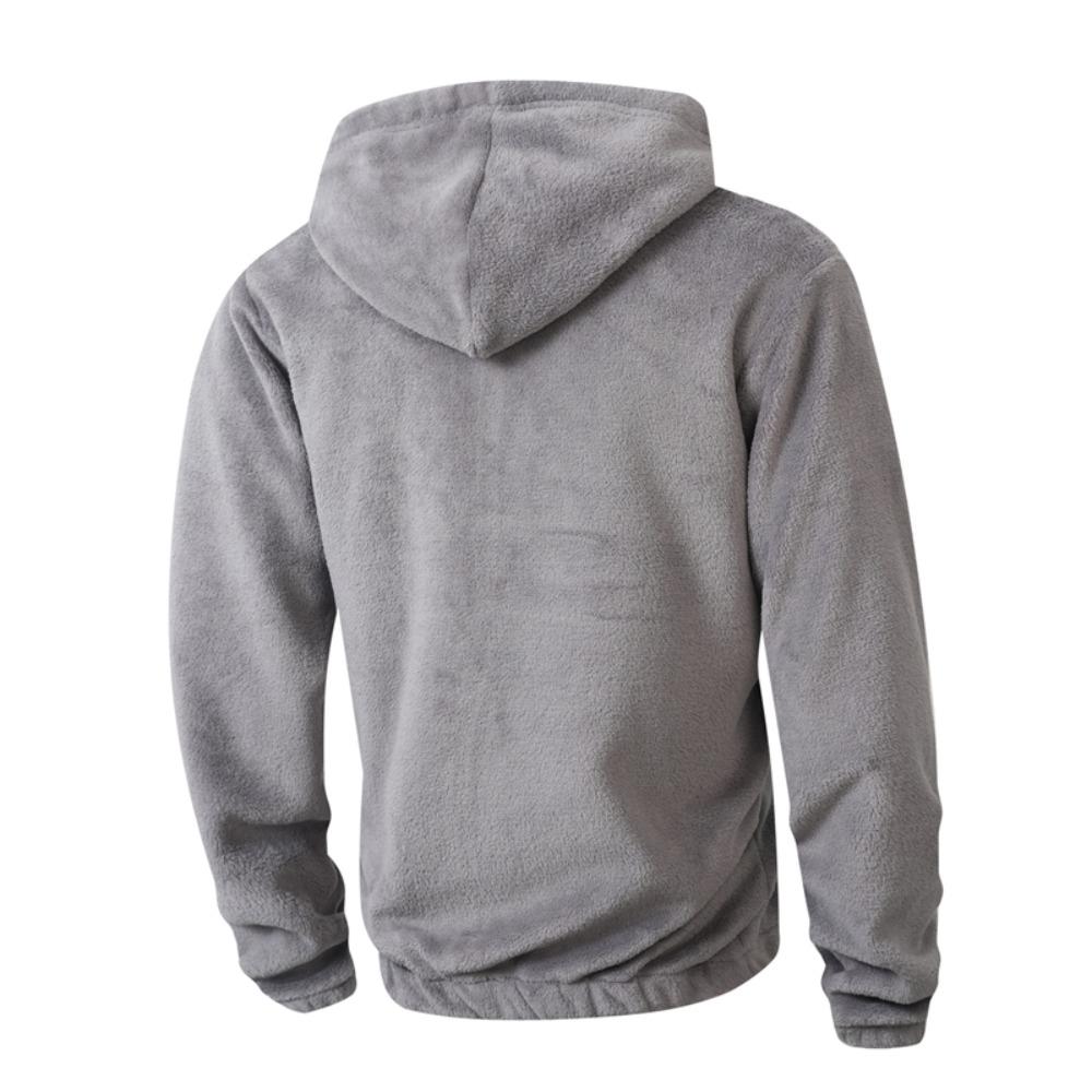Herbst Winter Herren Fleece Kapuzenjacke Europäischer Stil 2025 Winter Reißverschluss Taschen Klassische Basic Oberteile Oberbekleidung Khaki Bequeme Jacken Neu