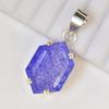 Fancy Cut 925 Sterling Silver 33.90 Ct Natural Sapphire CERTIFIED Gems Pendant MY.PD-178-NS