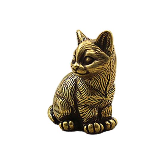 

Ретро фигурки кошек, маленькая медная статуя кошки, украшение, модель животного, фигурка, игрушка для домашнего декора комнаты, стола Cat