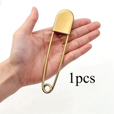 Large Heavy-Duty Gold Stainless Steel Safety Pin, Oversized Metal Pin for Laundry & Home Decoration