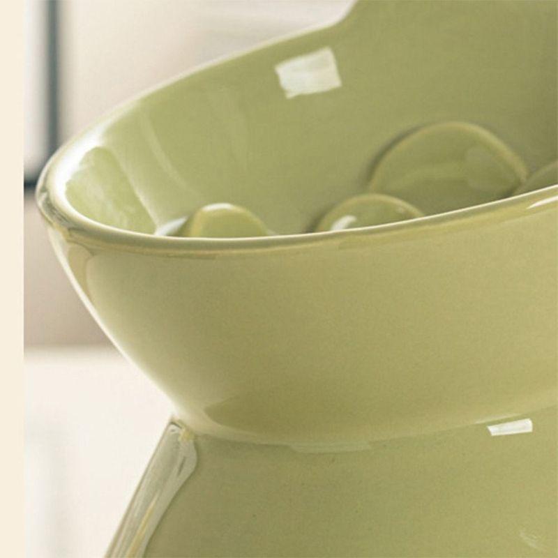 Ceramic Cat Slow Food Bowl Cute Slanted Mouth Dog Feeding Basin Creative Large Capacity Pet High Foot Bowl Kitten Puppy