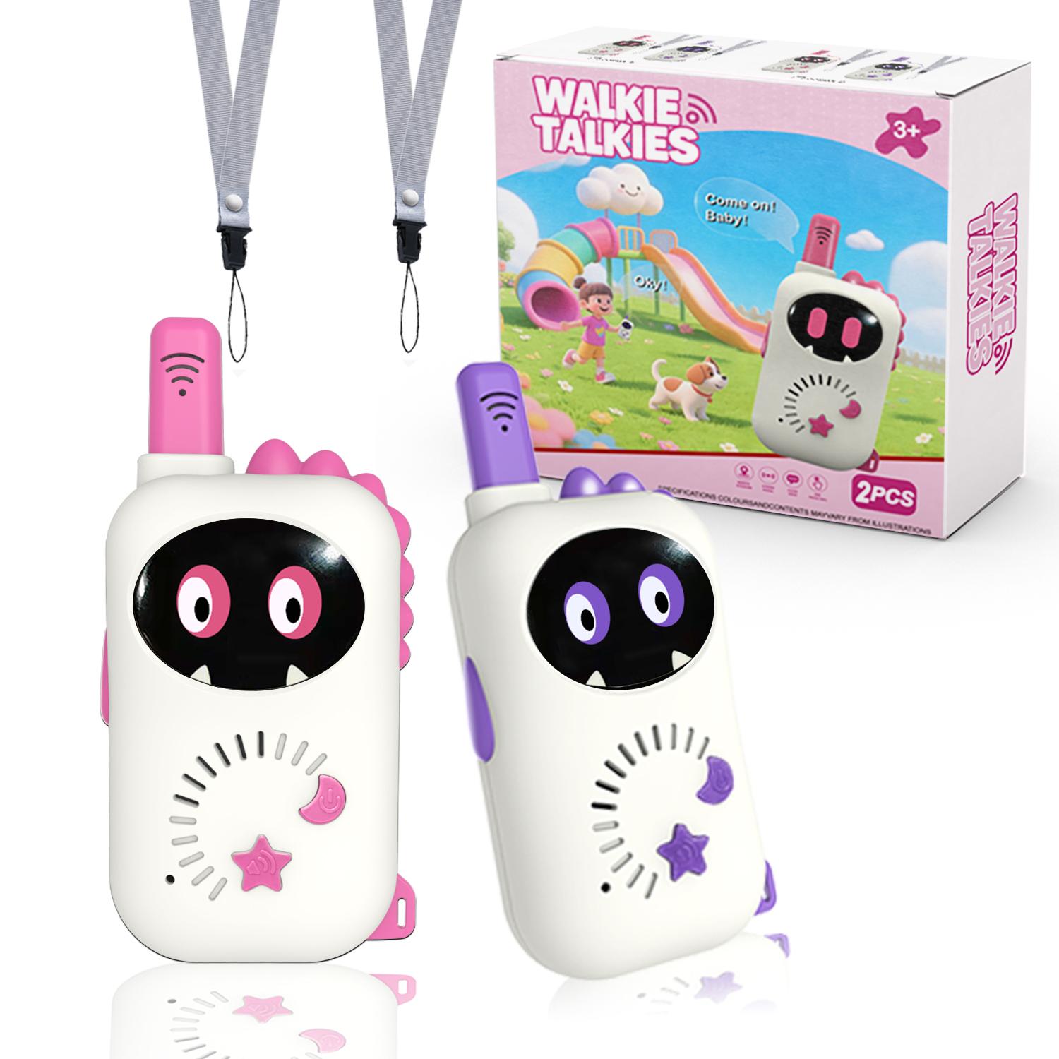 Kids Walkie Talkies 2 Pack, Long Range Two-Way Radio for Children, Outdoor Handheld Walkie Talkie for Boys Girls Birthday Gift розовый