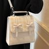 Schoolbag Korean version bow backpack bag women's new foreign style college style girl backpack texture crossbody shoulder bag women