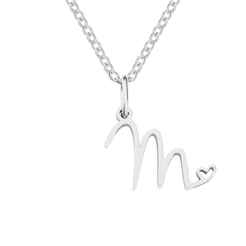 eManco Women's Niche Stainless Steel Letter Clavicle Necklace