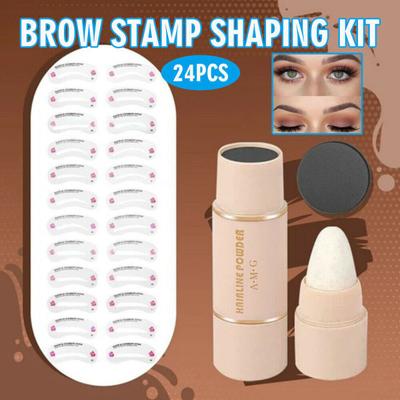 Waterproof Brow Stamp Shaping Kit Eyebrow Tint Lasting Natural 24 Reusable Eyebrow Stamp Stencil