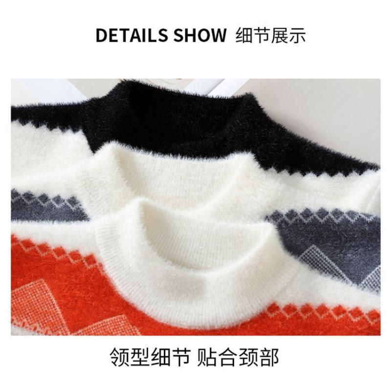 Men S Half High Neck Thick Pullover Sweater For Autumn Winter